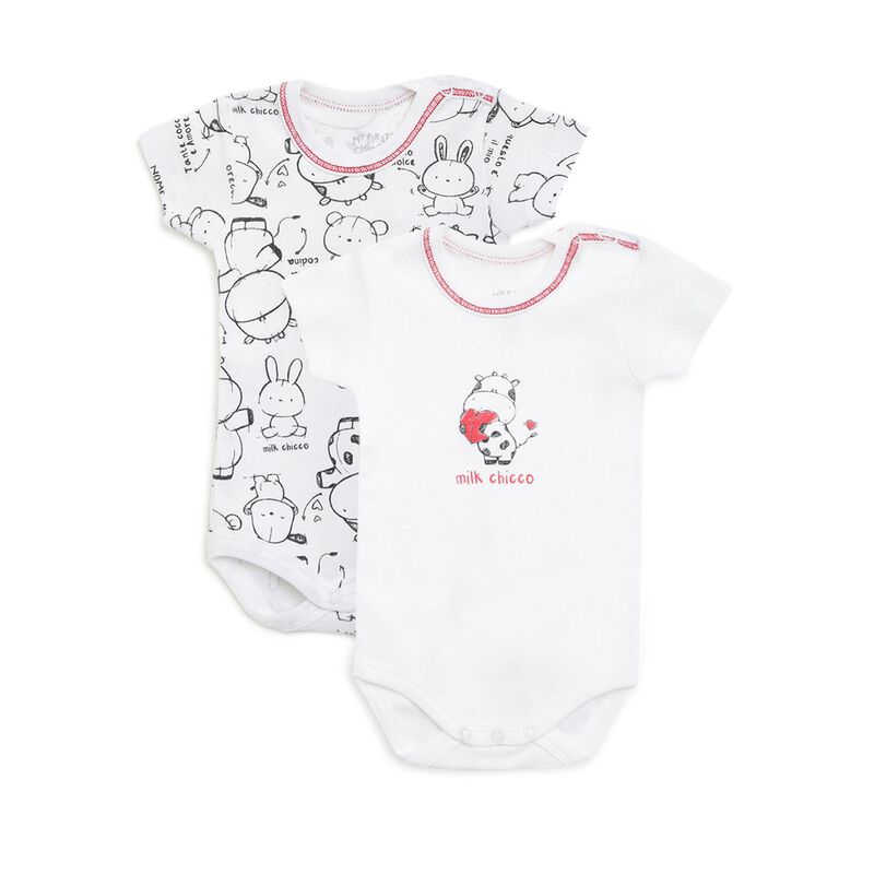 Infants White Set of 2 Body Suit image number null